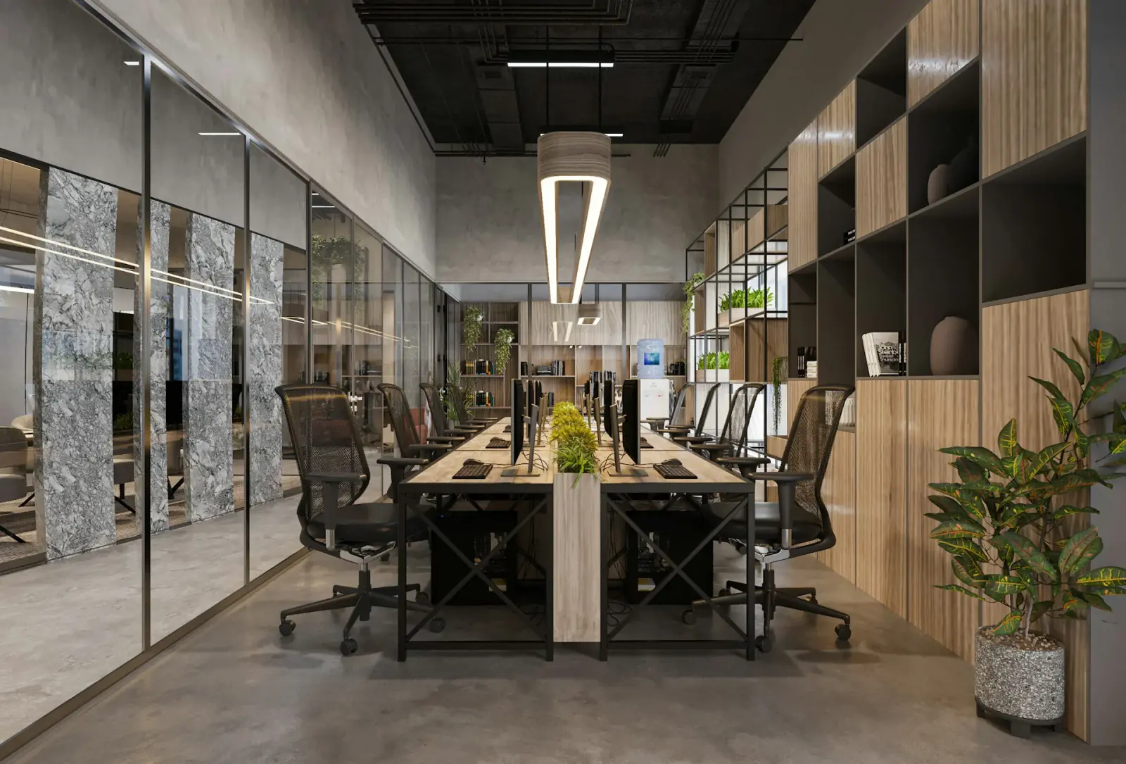 Professional commercial boardroom interior