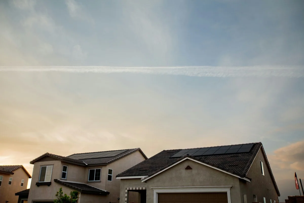 Solar panels installed on residential homes